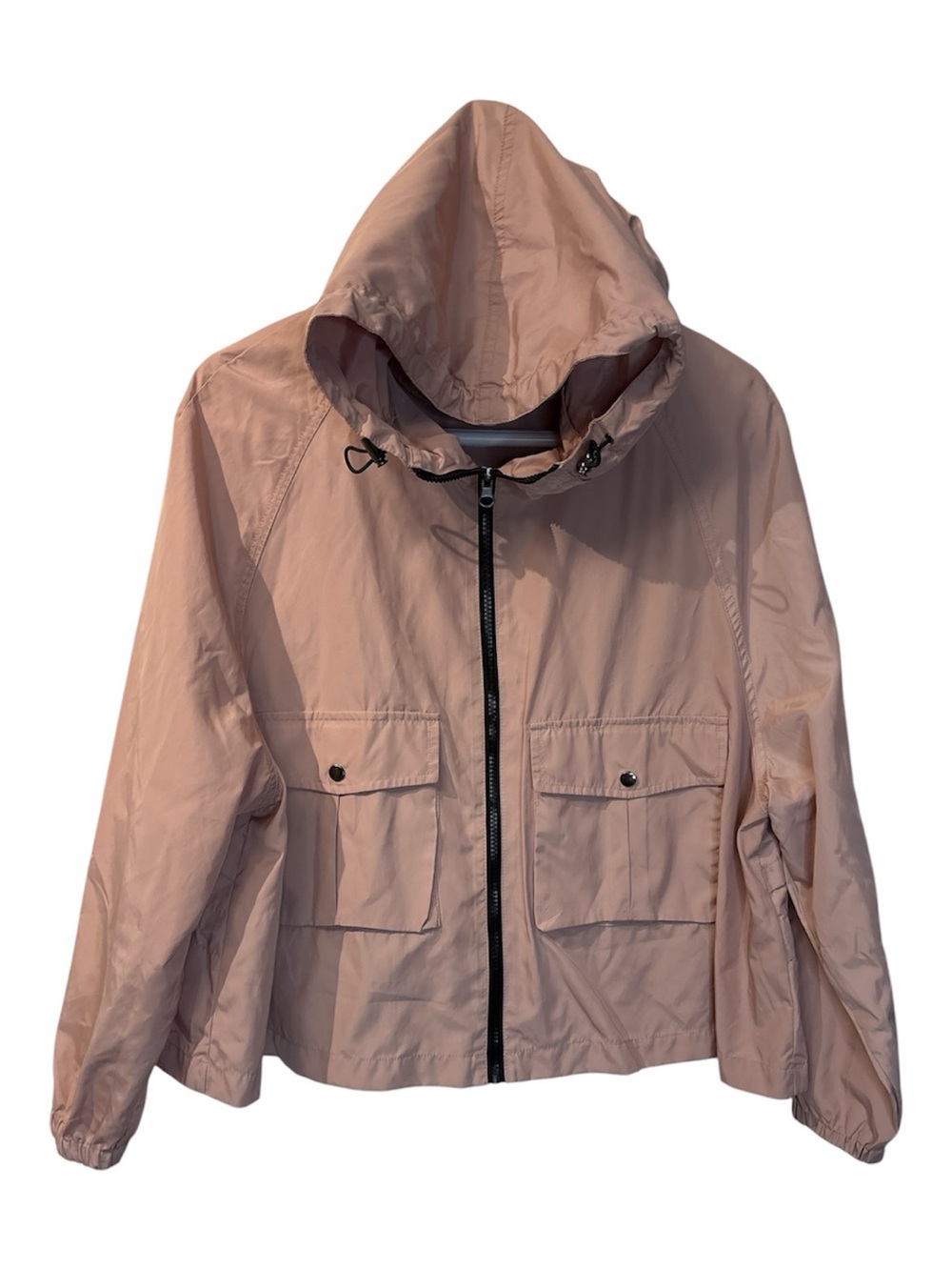 ⭐️ Zara Dusty Pink water repellent hoodie Jacket- size Medium